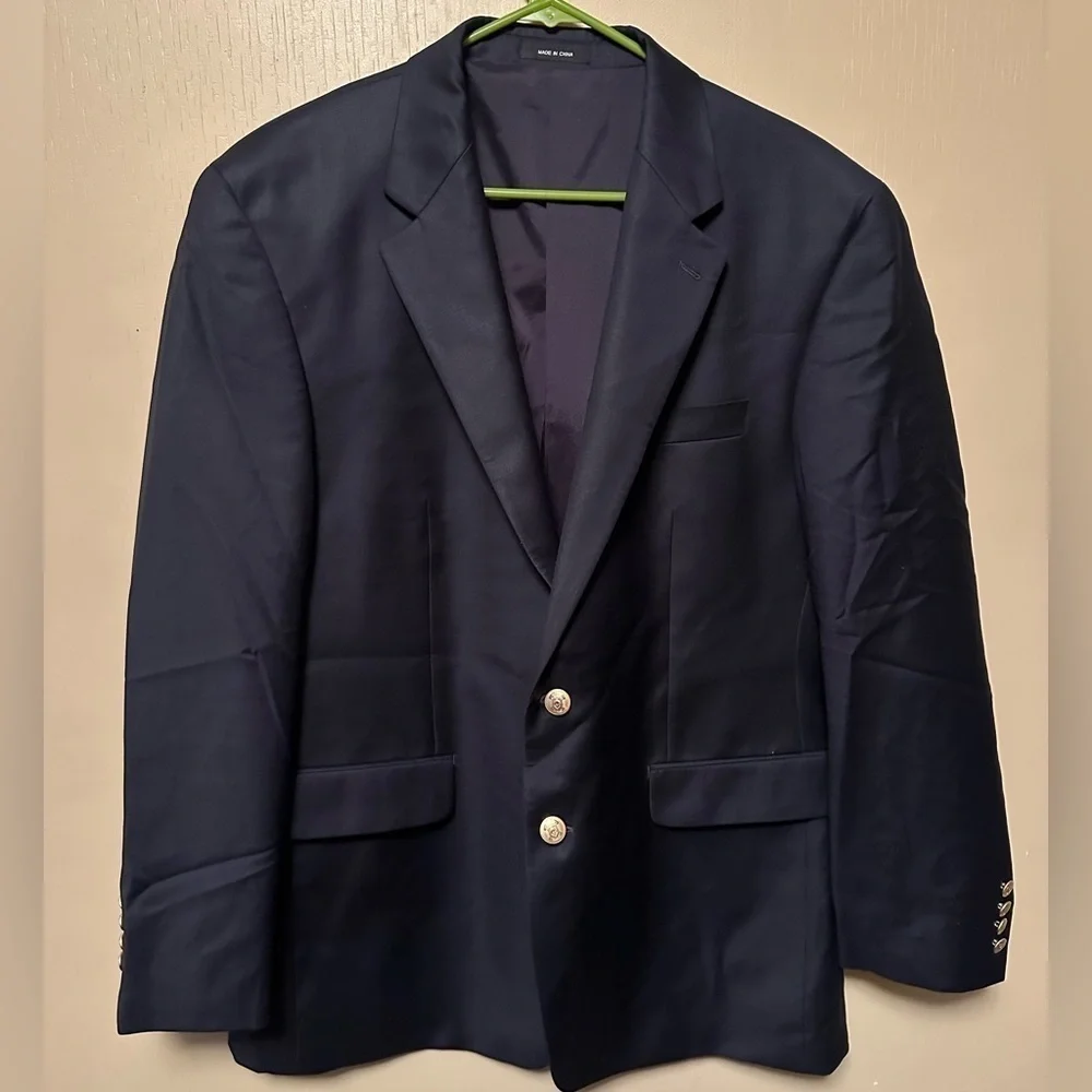 Lauren Ralph Lauren 44R Blue Pure New Wool Blazer Office Career Jacket